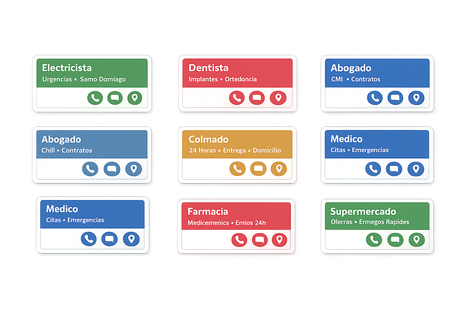 Tarjetas digitales organizadas de contactos útiles en MiTarjetero